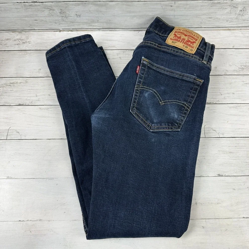 Levis 512 Slim Tapered Jeans Mens 30x32 blue denim (measures 30x29)